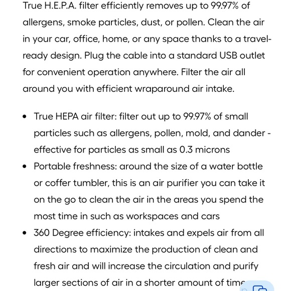 Sharper Image | Portable Air Purifier - Picture 7 of 7